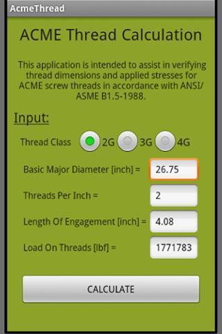 ACME Thread Calculation截图1