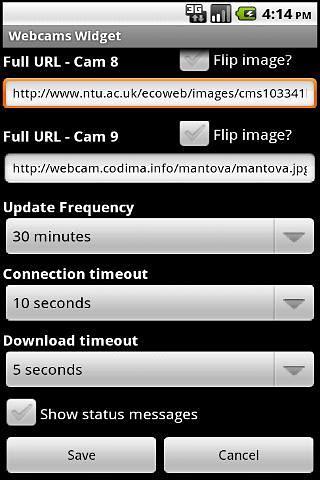 Webcams Widget Demo截图1