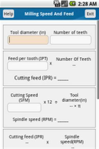 铣削速度饲料计算器截图4