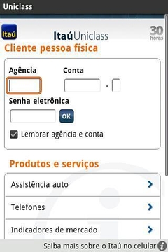 Itaú Uniclass截图