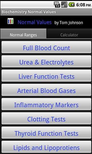 Biochemistry Normal Values截图2