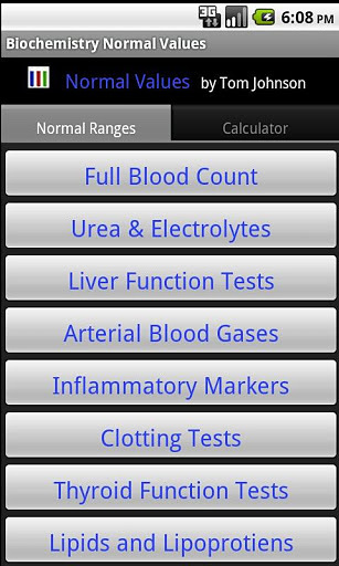 Biochemistry Normal Values截图3