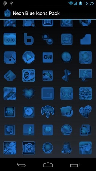 Neon Blue Icons Pack截图1