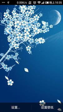 蓝色浪漫樱花飘落动态壁纸截图