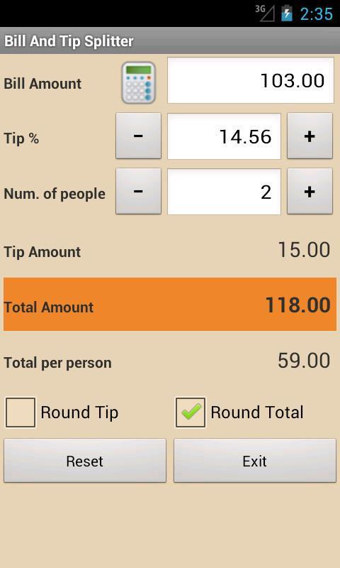 Bill And Tip Splitter截图3
