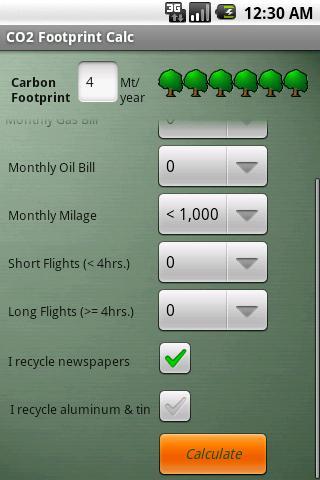 Green Footprint Calculator截图2