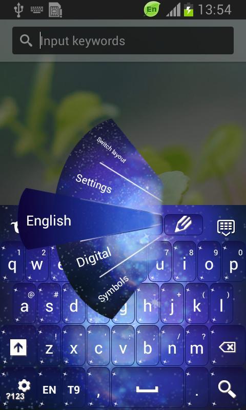 Blue Sparkly Galaxy Keyboard截图3