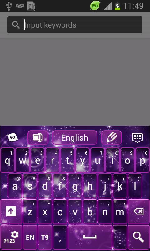 Violet Sparkly Galaxy Keyboard截图2