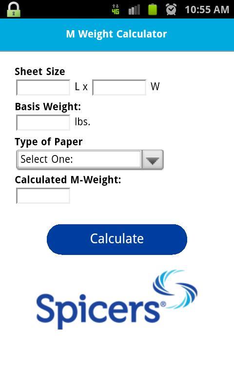 Spicers M-Weight Calculator截图2