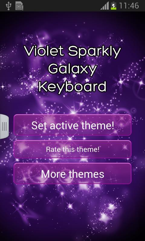 Violet Sparkly Galaxy Keyboard截图1