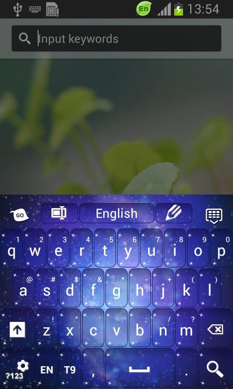 Blue Sparkly Galaxy Keyboard截图2