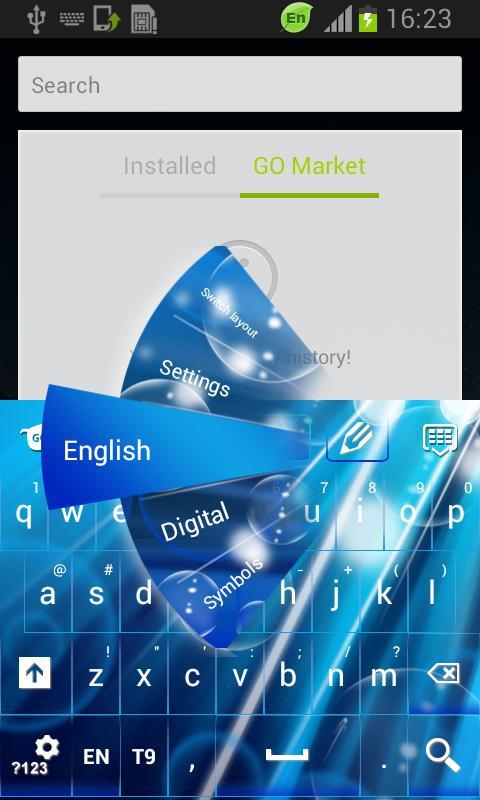 GO Keyboard Glowy Blue截图3