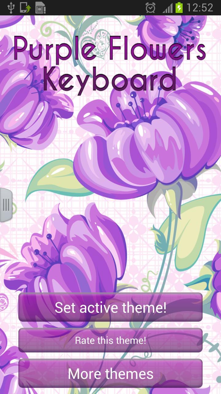 Purple Flowers Free Keyboard截图1