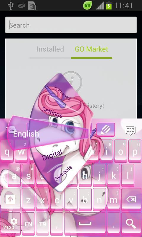 Cute Pink Unicorn Keyboard截图3