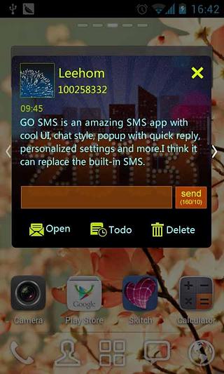 GO SMS Pro City night Theme截图4