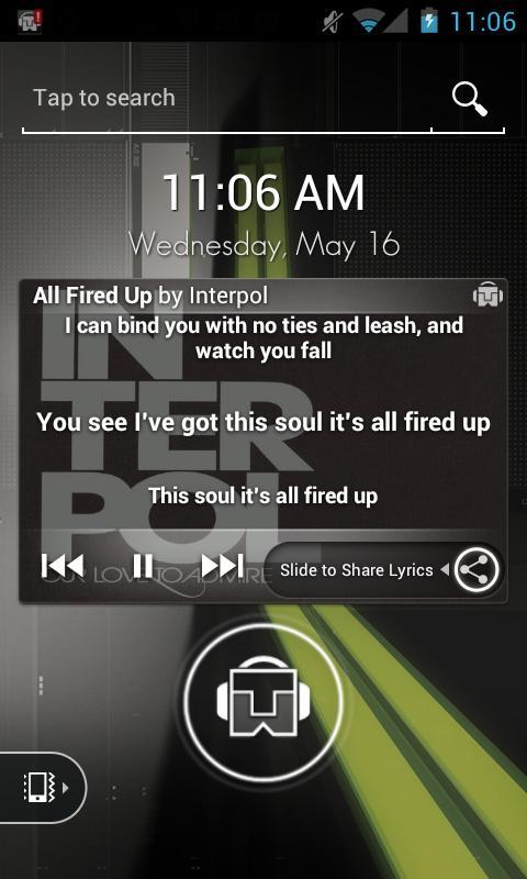 TuneWiki Lyric Lock Screen截图2