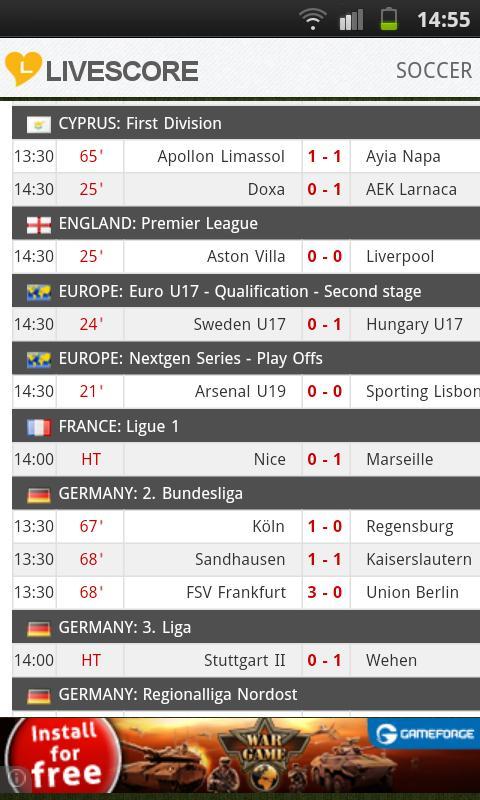 Sports Livescores - Tickern截图2