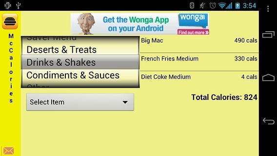 McDonalds Calorie Calculator截图2