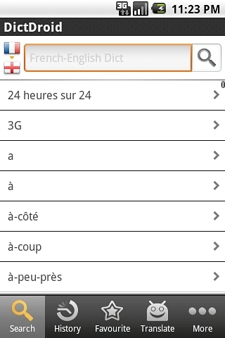 English&lt;-&gt;French Dictionary截图2