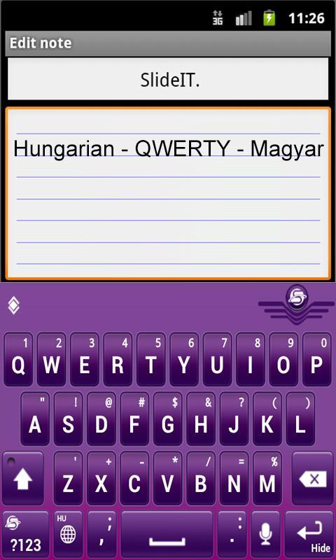 SlideIT Hungarian QWERTY Pack截图2