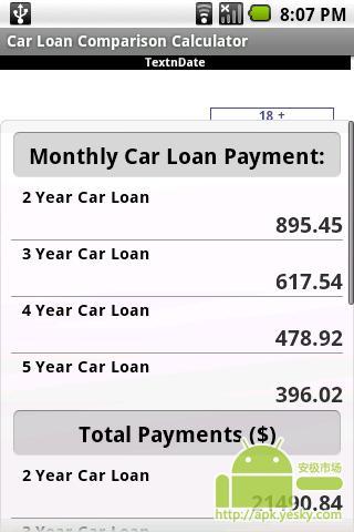 汽车贷款比较计算器截图1