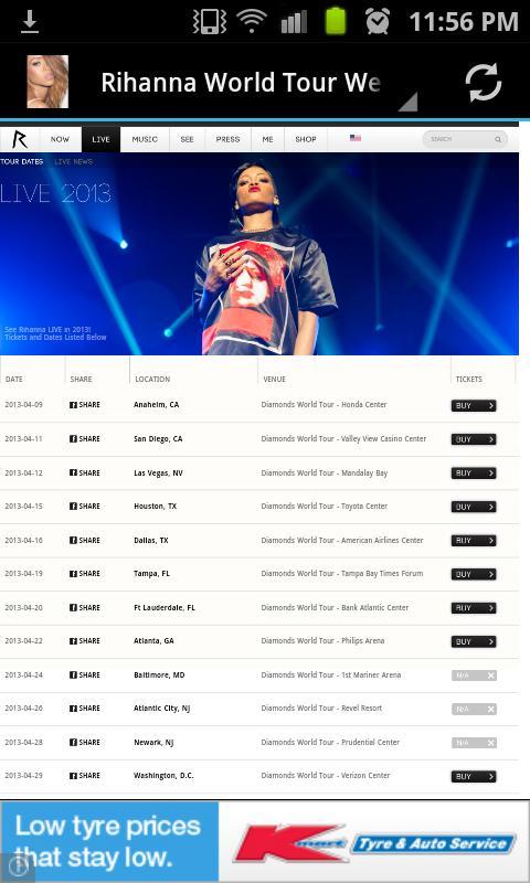 Rihanna 2013 Tour Music News截图2