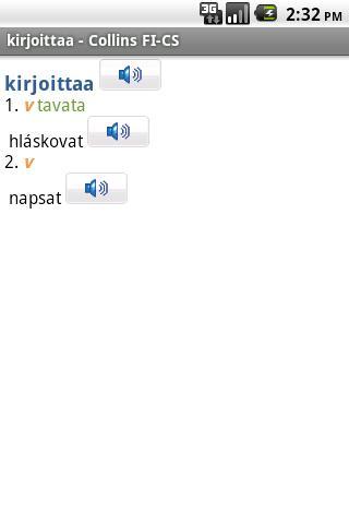 Czech&lt;&gt;Finnish Dictionary TR截图2