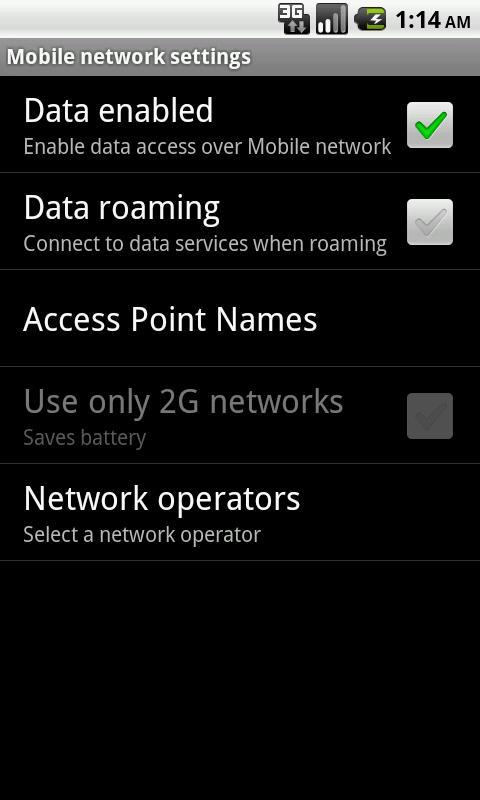 Mobile Network Settings截图1