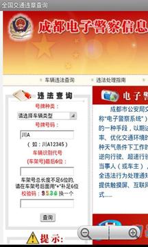 全国交通违章查询截图