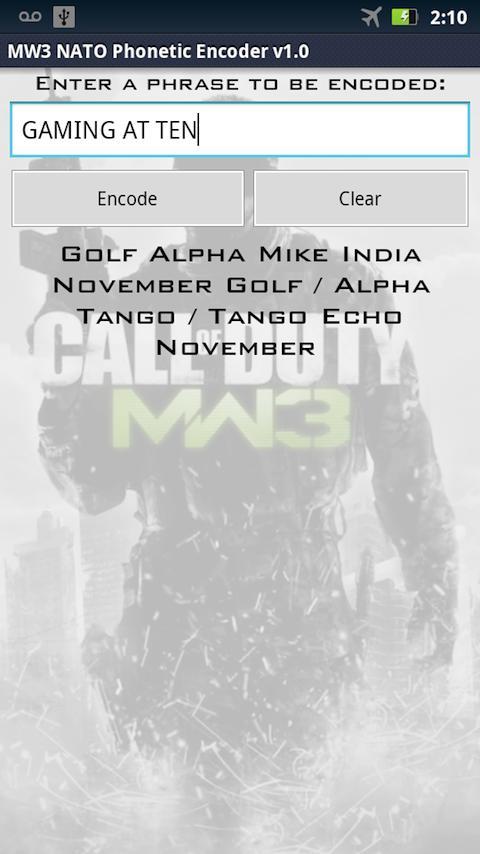 MW3 NATO Phonetic Encoder截图3