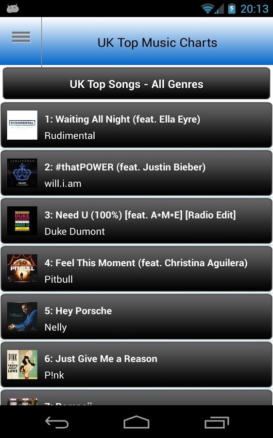 UK Top 100 Music Charts截图1