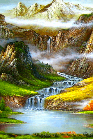 Fantasy Mountain Waterfall LWP截图1