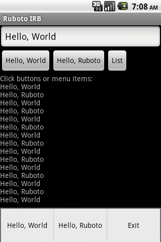 Ruboto IRB (Ruby on Android)截图3