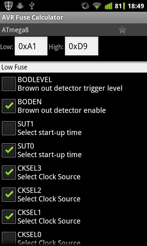 AVR Fuse Calculator截图2