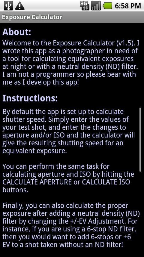 Exposure Calculator截图2