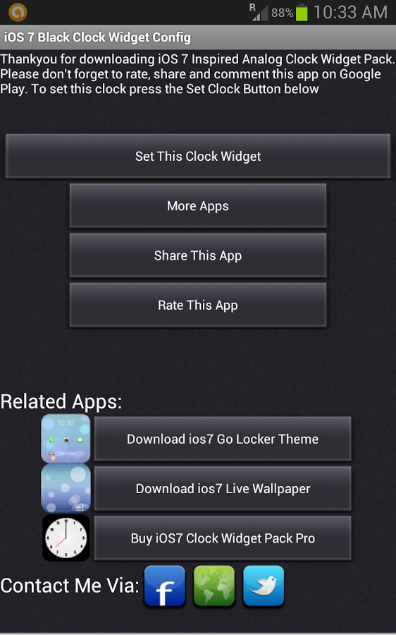 iOS 7 Clock Widget Pack Free截图5