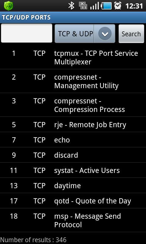 TCP UDP ports截图1