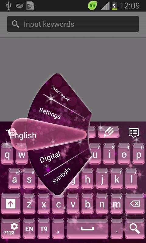 Pink Sparkly Galaxy Keyboard截图3