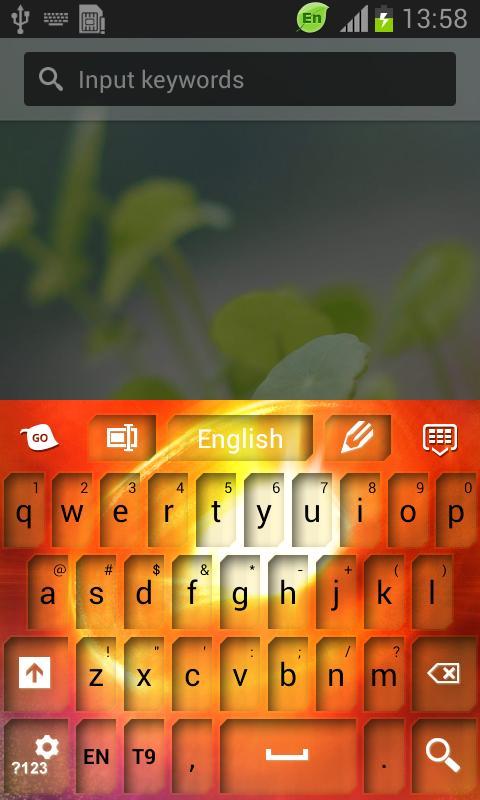 Yellow Sparkly Galaxy Keyboard截图2