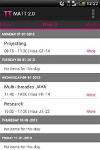 TimeTables - Inholland (MATT2)截图1