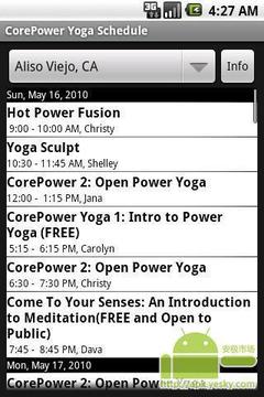 CorePower瑜伽附表截图