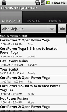 CorePower瑜伽附表截图