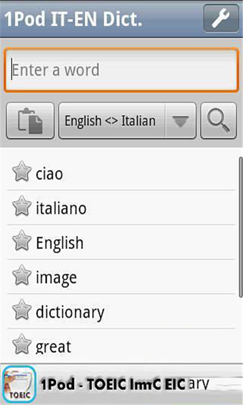 1Pod - 意大利语 - 英语字典。截图2