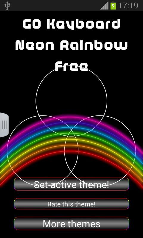 GO Keyboard Neon Rainbow Free截图3