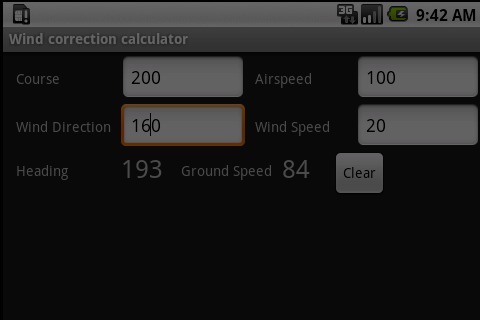 Wind correction calculator截图2