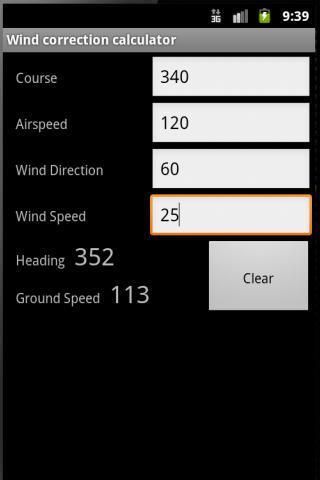 Wind correction calculator截图1