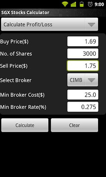 SGX Stocks Calculator截图