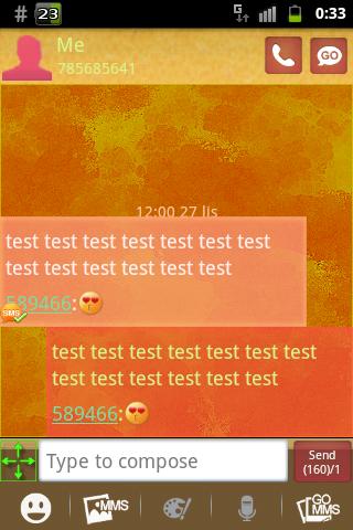 GO SMS Theme Orange 好主题橙黄色短信截图3