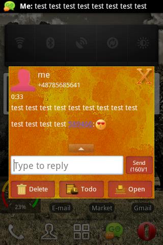 GO SMS Theme Orange 好主题橙黄色短信截图2