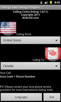 Calling Codes Ad截图